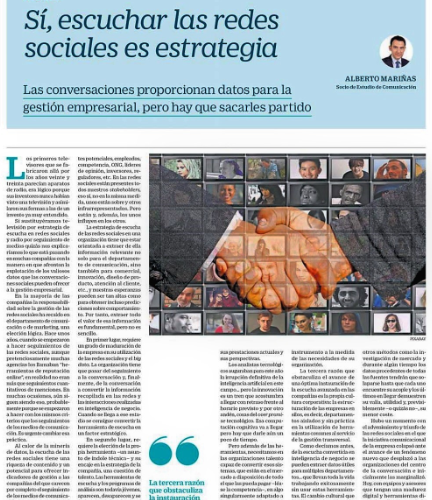 Estudio de Comunicación Alberto Marinas en Cinco Días