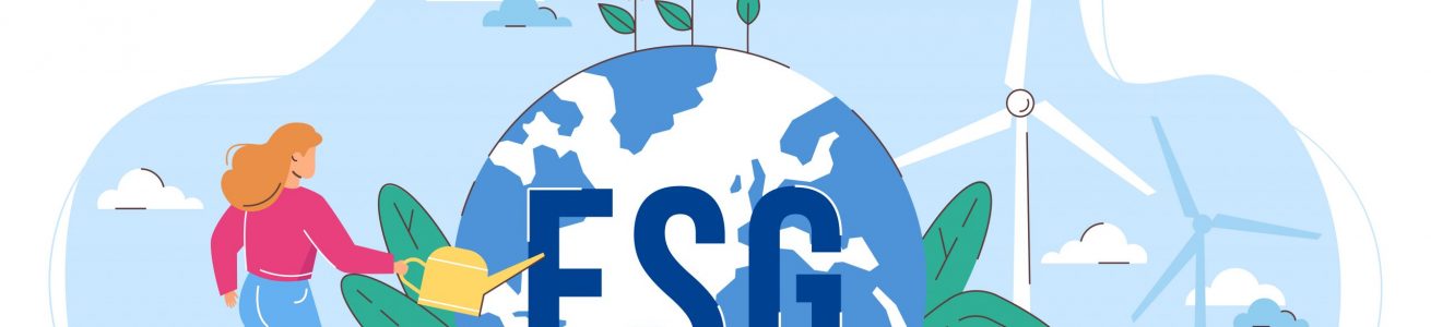 Flat ESG environmental and saving Earth