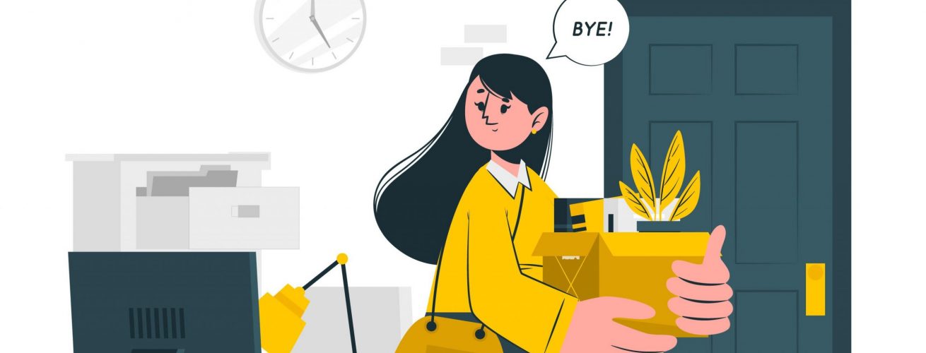 mujer dejando su trabajo