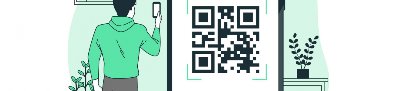 Persona escaneando un código QR